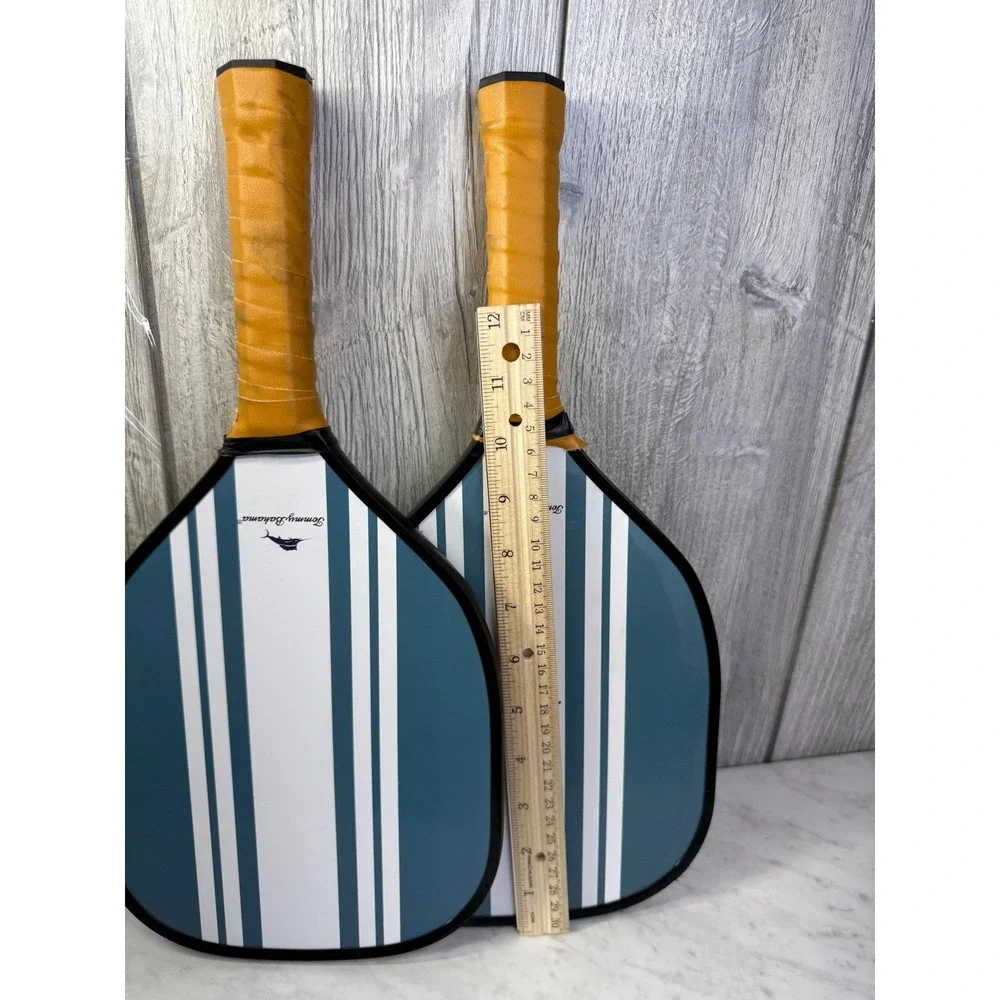 Tommy Bahama Pickleball Paddles Set of 2 Striped Blue White Marlin Logo Sport